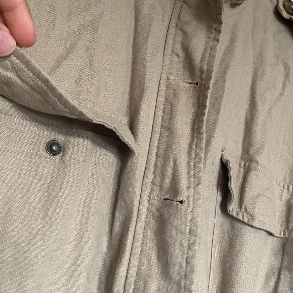 Tan Linen Jacket - Picture 5 of 9